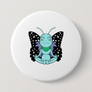 Butterfly bij Yoga Stretching Legs Ronde Button 7,6 Cm