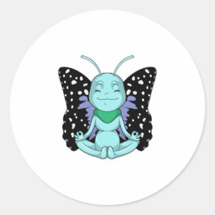 Butterfly bij Yoga Stretching Legs Ronde Sticker