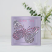 BUTTERFLY BIRTHDAY INVITATIE 2 KAART (Staand voorkant)