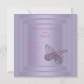 BUTTERFLY BIRTHDAY INVITATIE 2 KAART (Achterkant)