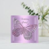 BUTTERFLY BIRTHDAY INVITATIE KAART (Staand voorkant)