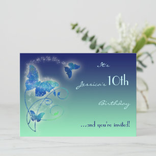 Butterfly Birthday Invitation Kaart