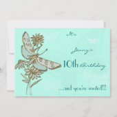 Butterfly Birthday Invitation Kaart (Voorkant)