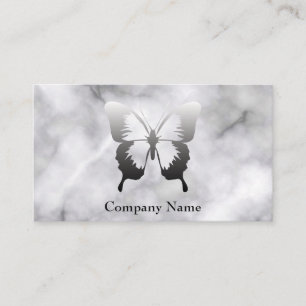 Butterfly Black en White Elegant Marble Visitekaartje