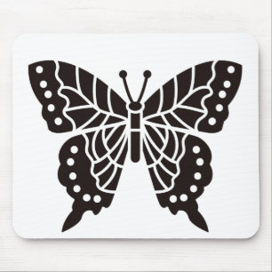 Butterfly Black en White Muismat