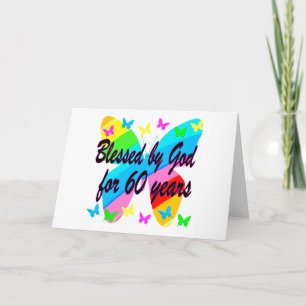 BUTTERFLY BLESSED MET GOD 60TH BIRTHDAY-ONTWERP KAART