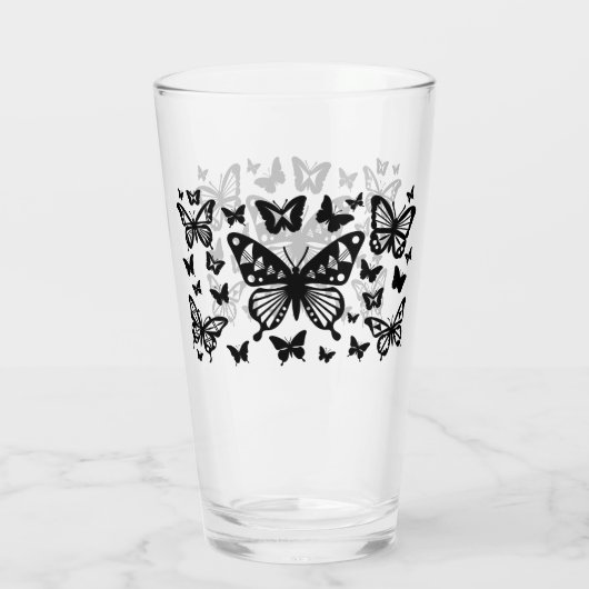 Butterfly Blessing in het zwart Glas (Achterkant)