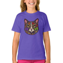 Butterfly Bloom Colorful Cat Portrait | Cute Girls