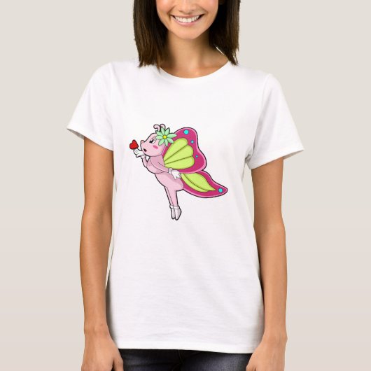 Butterfly Blossom Heart T-shirt (Voorkant)