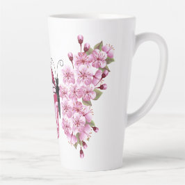 Butterfly Blossom Latte Mok met aangepaste naam