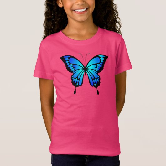 Butterfly Blue Insect Illustration-20284 T-shirt (Voorkant)