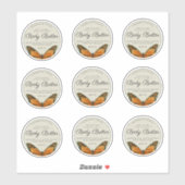  Butterfly Body Butter 2.5" Productlabel Sticker (Vel)