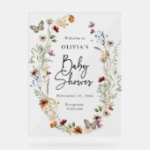 Butterfly Boho Baby shower Acryl teken Acryl Bord (Voorkant)