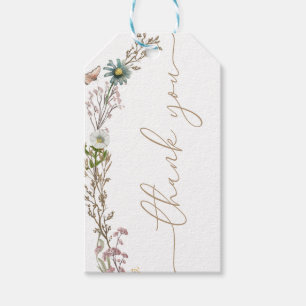 Butterfly Boho Foliage Wreator Dank je wel Cadeaulabel