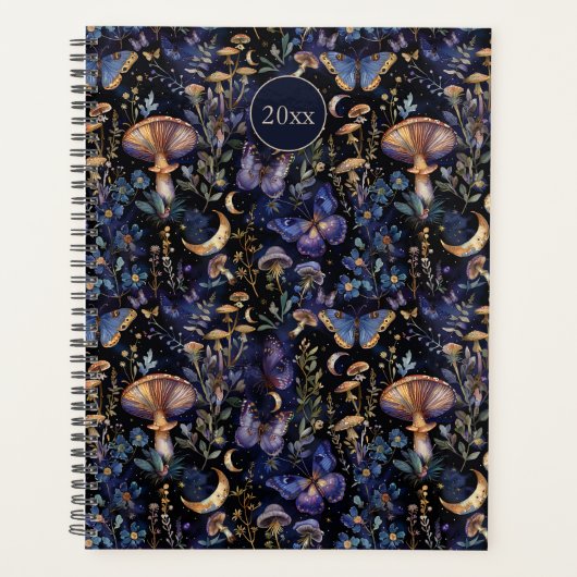 Butterfly Botanical Celestial Mystical Pattern Planner (Voorkant)