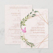 Butterfly Botanical Funeral Loved One Deceased Kaart (Voorkant / Achterkant)