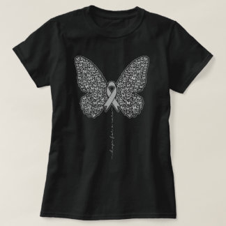 Butterfly Brain Cancer Awareness Hoop op een remed T-shirt