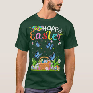 Butterfly Bunny Egg Hunting Funny Butterfly Happy T-shirt