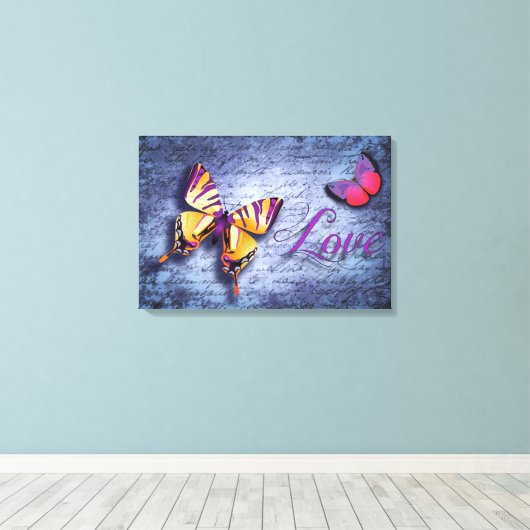 Butterfly Canvas Afdruk (Insitu (Houten vloer))