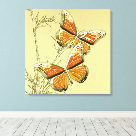 Butterfly Canvas Afdruk (Insitu (Houten vloer))