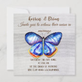 Butterfly Canvas bruiloft uitnodiging (Voorkant)