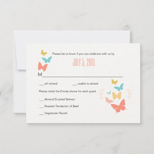 Butterfly Canvas-reactiekaart Kaart (Voorkant)