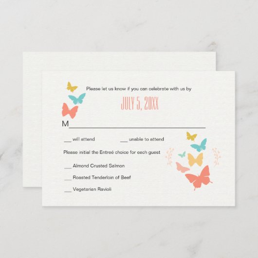 Butterfly Canvas-reactiekaart Kaart (Voorkant / Achterkant)