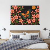 Butterfly Cherry Blossom Moon Canvas Afdruk (Insitu (Slaapkamer))