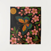 Butterfly Cherry Blossom Moon Wandkleed (Voorkant)