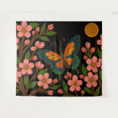 Butterfly Cherry Blossom Moon Wandkleed (Voorkant (horizontaal))