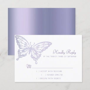 Butterfly Chic   Dusty Lavender Paars Violet RSVP Kaartje