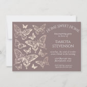 Butterfly Chic Housewarming | Kopergoud Roos Kaart (Voorkant)