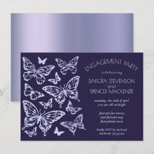 Butterfly Chic Paars Verloving lavender Kaart