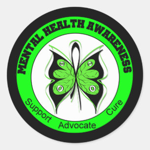 Butterfly Circus Mental Health Awareness Ronde Sticker