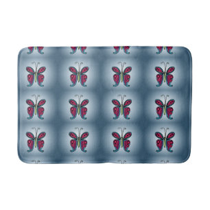 Butterfly Classic Round Sticker Ceramic Ornament Badmat