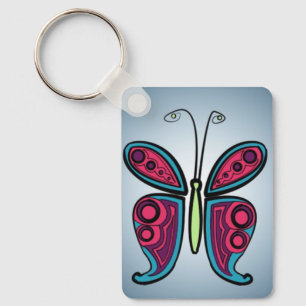 Butterfly Classic Round Sticker Ceramic Ornament Sleutelhanger