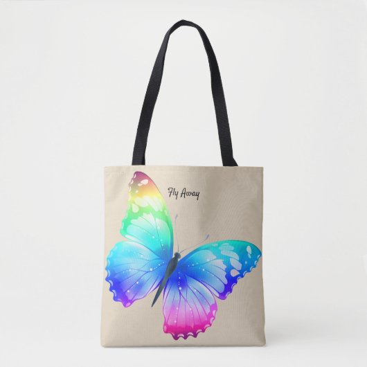 Butterfly Cloth Tas Market Bag Personaliseer naam (Voorkant)