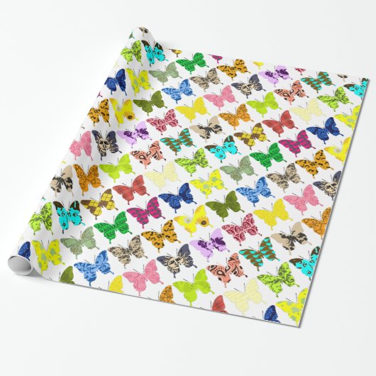 Butterfly Collage Cadeaupapier (Uitgerold)