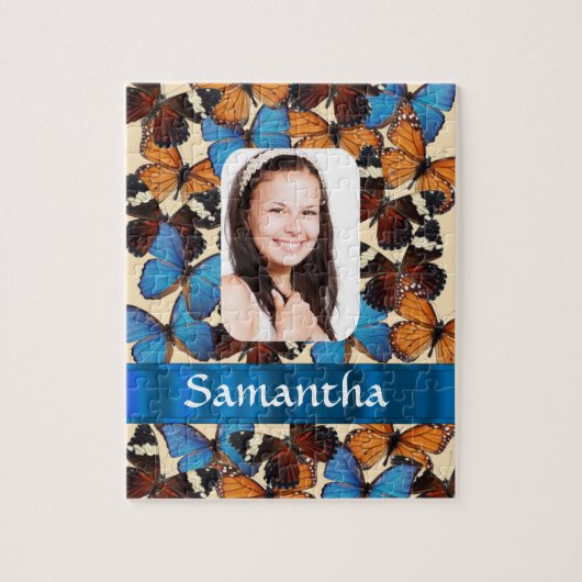 Butterfly collage foto sjabloon legpuzzel (Verticaal)