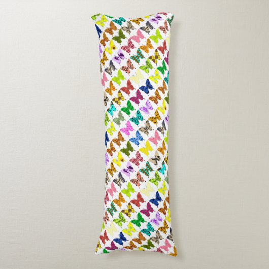 Butterfly Collage Lichaamskussen (Voorkant Verticaal)