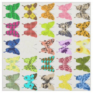 Butterfly Collage Stof
