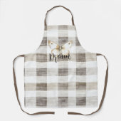 Butterfly Cream Plaid Stripes Schort (Voorkant)