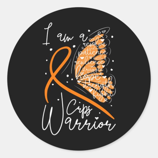 Butterfly CRPS Warrior CRPS Awareness Ronde Sticker (Voorkant)