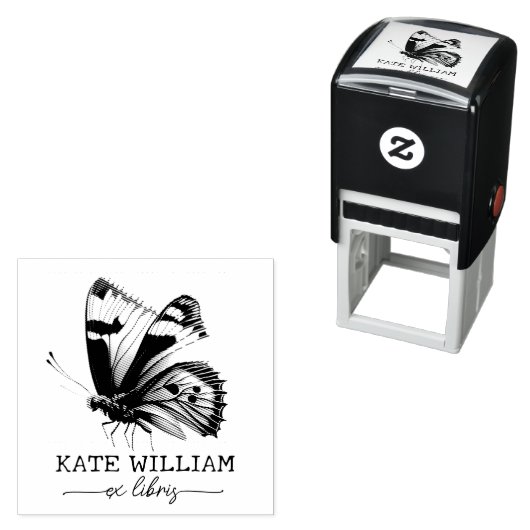 Butterfly Custom ex libris Zelfinktende Stempel (In situ)
