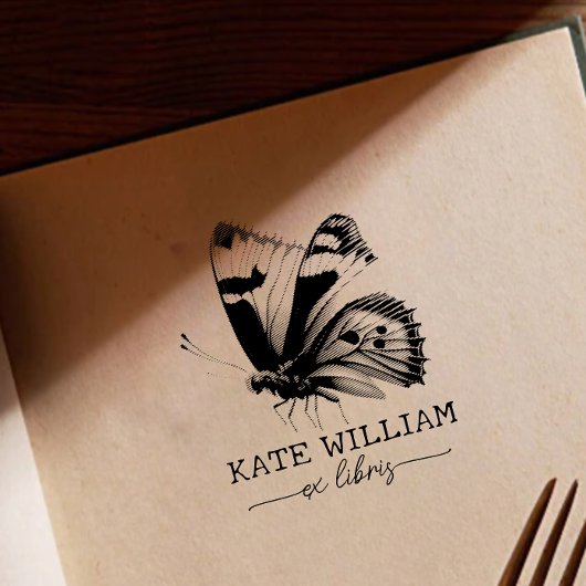 Butterfly Custom ex libris Zelfinktende Stempel