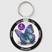 Butterfly Custom Sobriety Gift - Clean Gift Sleutelhanger (Voorkant)