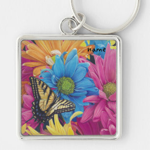 Butterfly Daisies Colored Pencil Art Print Sleutelhanger