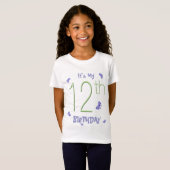 Butterfly Dance 12th Birthday Party T-shirt (Voorkant volledig)