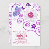 Butterfly Dance Uitnodiging (Voorkant / Achterkant)