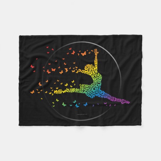 Butterfly Dancer Fleece Deken (Voorkant (Horizontaal))